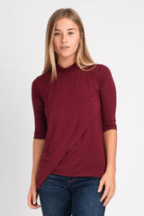 Gwen High Neck Top (Oxblood) - S
