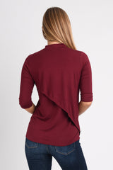 Gwen High Neck Top (Oxblood) - S