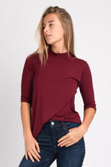 Gwen High Neck Top (Oxblood) - S