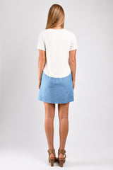Kenzie Color Block Dress Ivory/Denim - S
