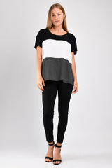 Austin Colorblock Tee (Black/Grey Hacci) - XS/S