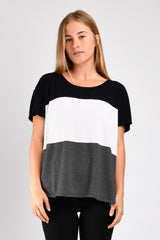 Austin Colorblock Tee (Black/Grey Hacci) - XS/S
