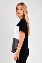 Austin Colorblock Tee (Black/Grey Hacci) - XS/S
