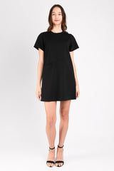 Fiona Shift Dress (Black Ponte) - L
