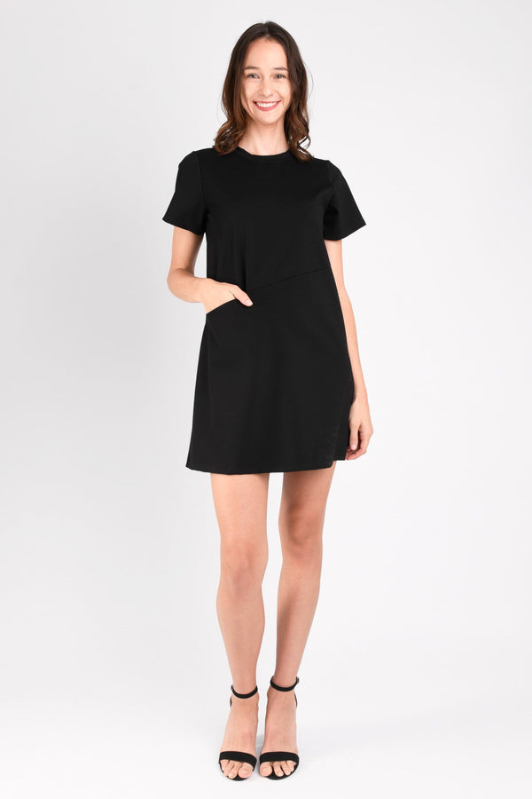 Fiona Shift Dress (Black Ponte) - L