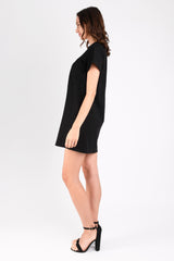 Fiona Shift Dress (Black Ponte) - L