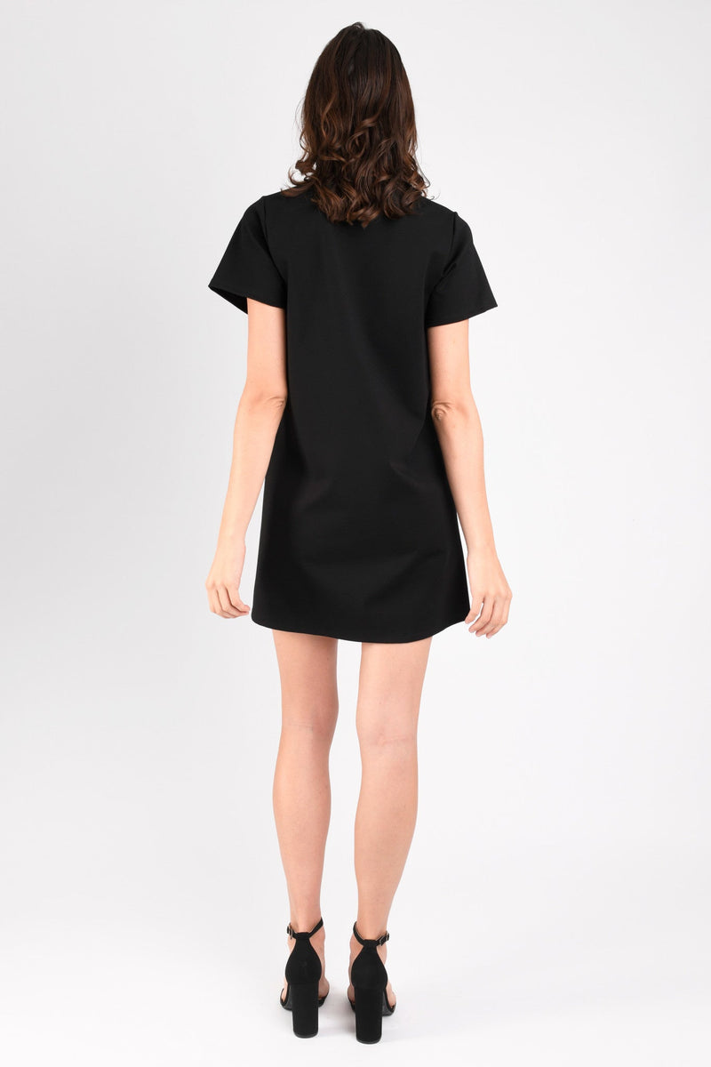 Fiona Shift Dress (Black Ponte) - L