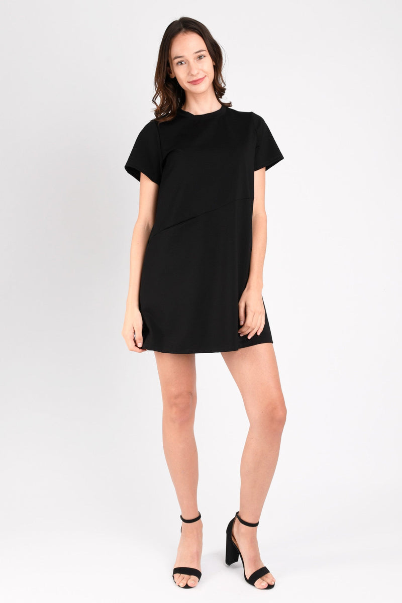 Fiona Shift Dress (Black Ponte) - L