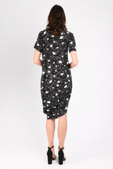 Roxanne Asymmetrical T-Shirt Dress (B/W Jigsaw) - XS