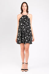 Audrey Halter Dress (B/W Jigsaw) - S