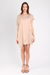 Sienna Asymmetrical Dress (Cocoa) - L