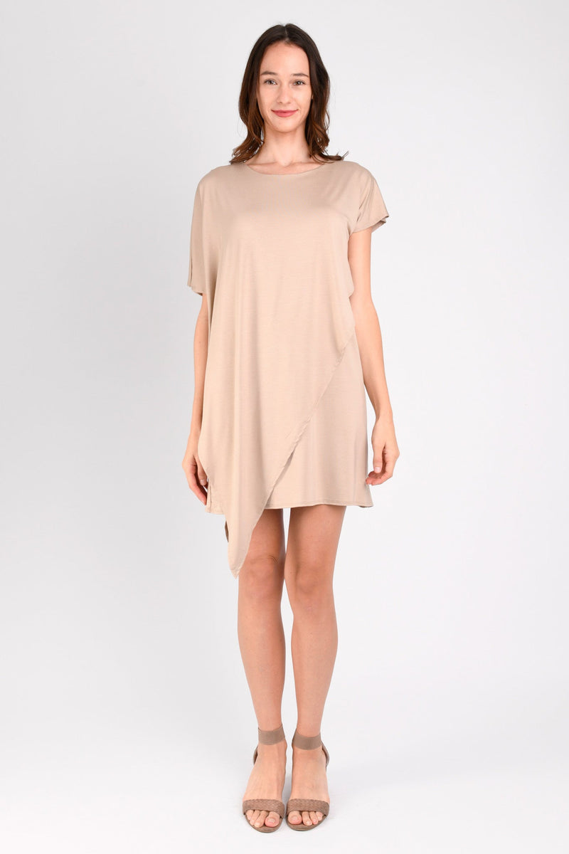 Sienna Asymmetrical Dress (Cocoa) - L