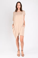 Sienna Asymmetrical Dress (Cocoa) - L