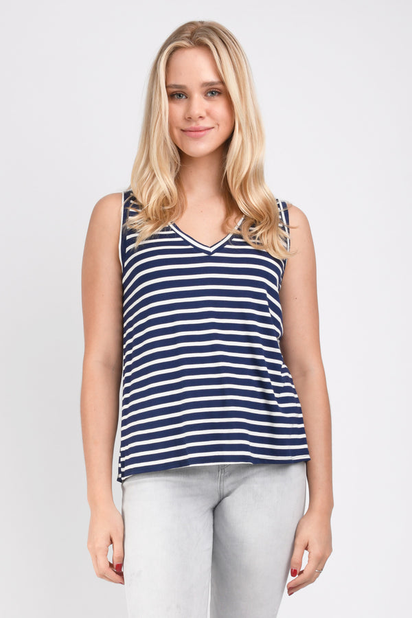 Nikki Tank Top (Navy Stripe) - L