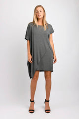 Sienna Asymmetrical Dress (Charcoal) - L