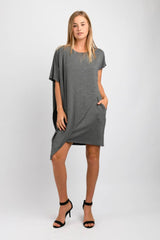 Sienna Asymmetrical Dress (Charcoal) - L