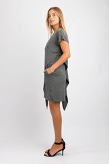 Sienna Asymmetrical Dress (Charcoal) - L