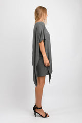 Sienna Asymmetrical Dress (Charcoal) - L