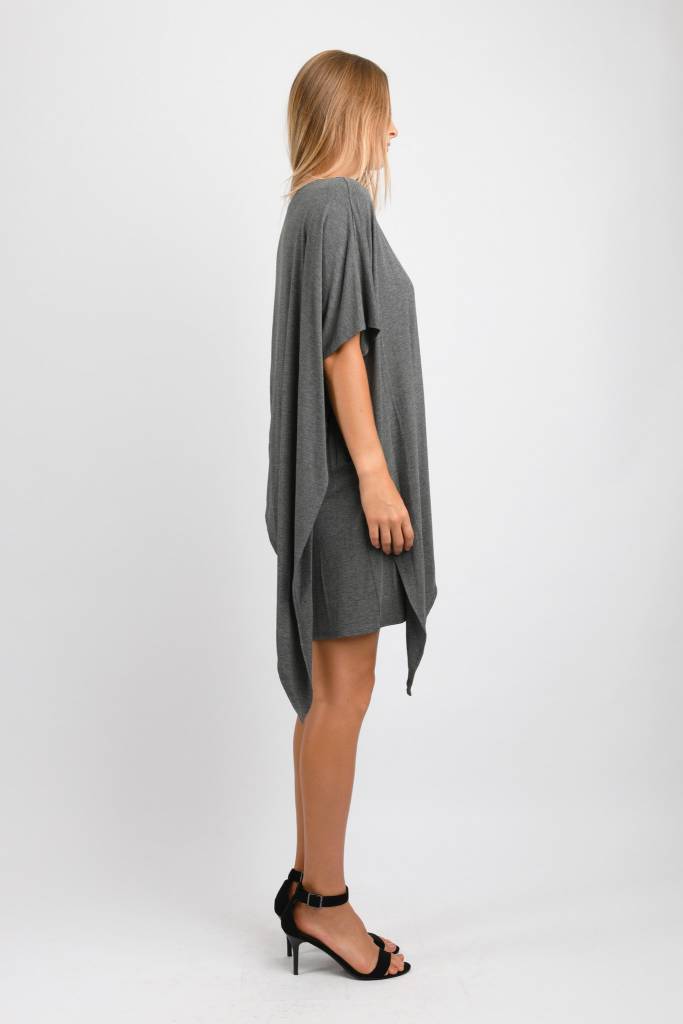 Sienna Asymmetrical Dress (Charcoal) - L