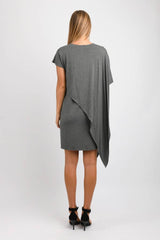 Sienna Asymmetrical Dress (Charcoal) - L