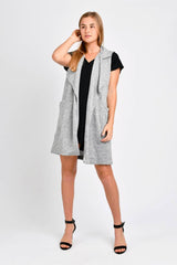 Ann Long Vest (Lt Grey Sweater Knit) - S