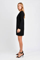 Eve Long Sleeve Dress (Black) - S