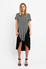 Mariella Dress (Black/Black Hexagon)- XS