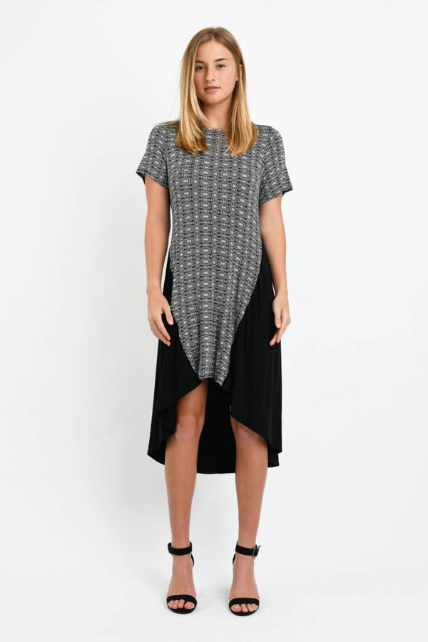 Mariella Dress (Black/Black Hexagon)- XS