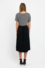Mariella Dress (Black/Black Hexagon)- XS