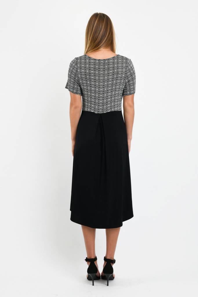 Mariella Dress (Black/Black Hexagon)- XS