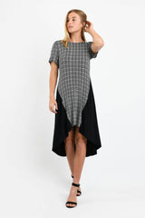 Mariella Dress (Black/Black Hexagon)- XS