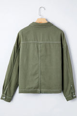 Denim Boyfriend Jacket (Smoke Green)
