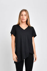 Gemma Asymmetrical Tunic (Black) - M