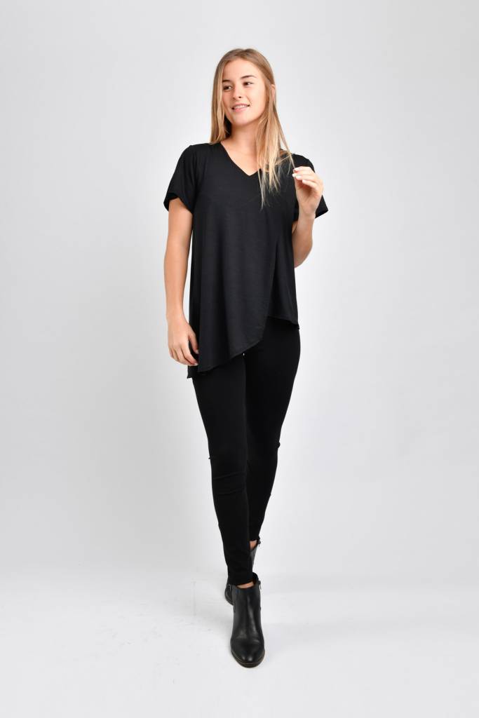 Gemma Asymmetrical Tunic (Black) - M