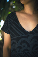 Kealopiko Dawn V-Neck Dress  (He Ho'oheno Ua) - S