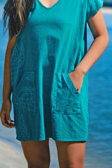 Kealopiko Dawn V-neck Dress  (Ka 'Upena Ho'olei a ka Lawai'a)