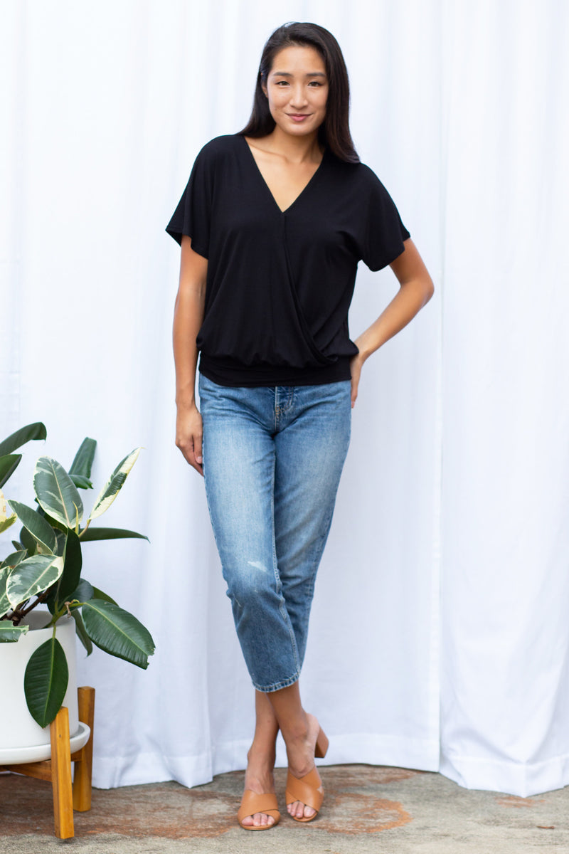Luna Wrap Top (Black)