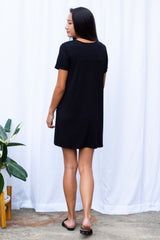 Stacey T-Shirt Dress (Black) - S