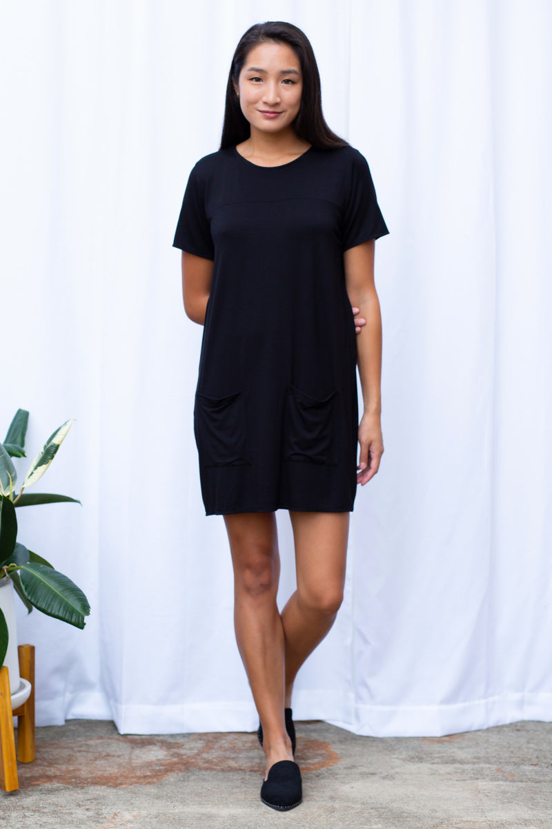 Stacey T-Shirt Dress (Black) - S