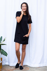 Stacey T-Shirt Dress (Black) - S