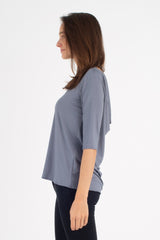 Sophie Cowl-Back Top (Vintage Blue) - M