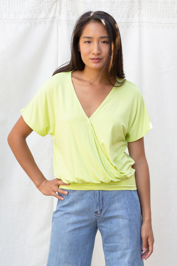 Luna Wrap Top (Chartreuse) - S