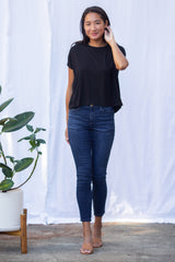 Alisa Box Pleat Top (Black)