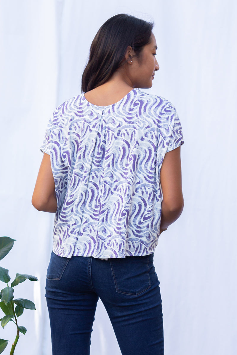 Alisa Box Pleat Top (Wandering Lavender)