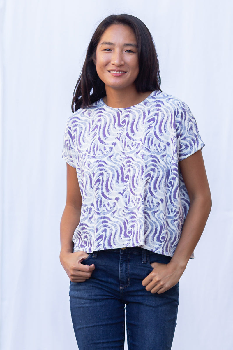 Alisa Box Pleat Top (Wandering Lavender)