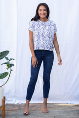 Alisa Box Pleat Top (Wandering Lavender)
