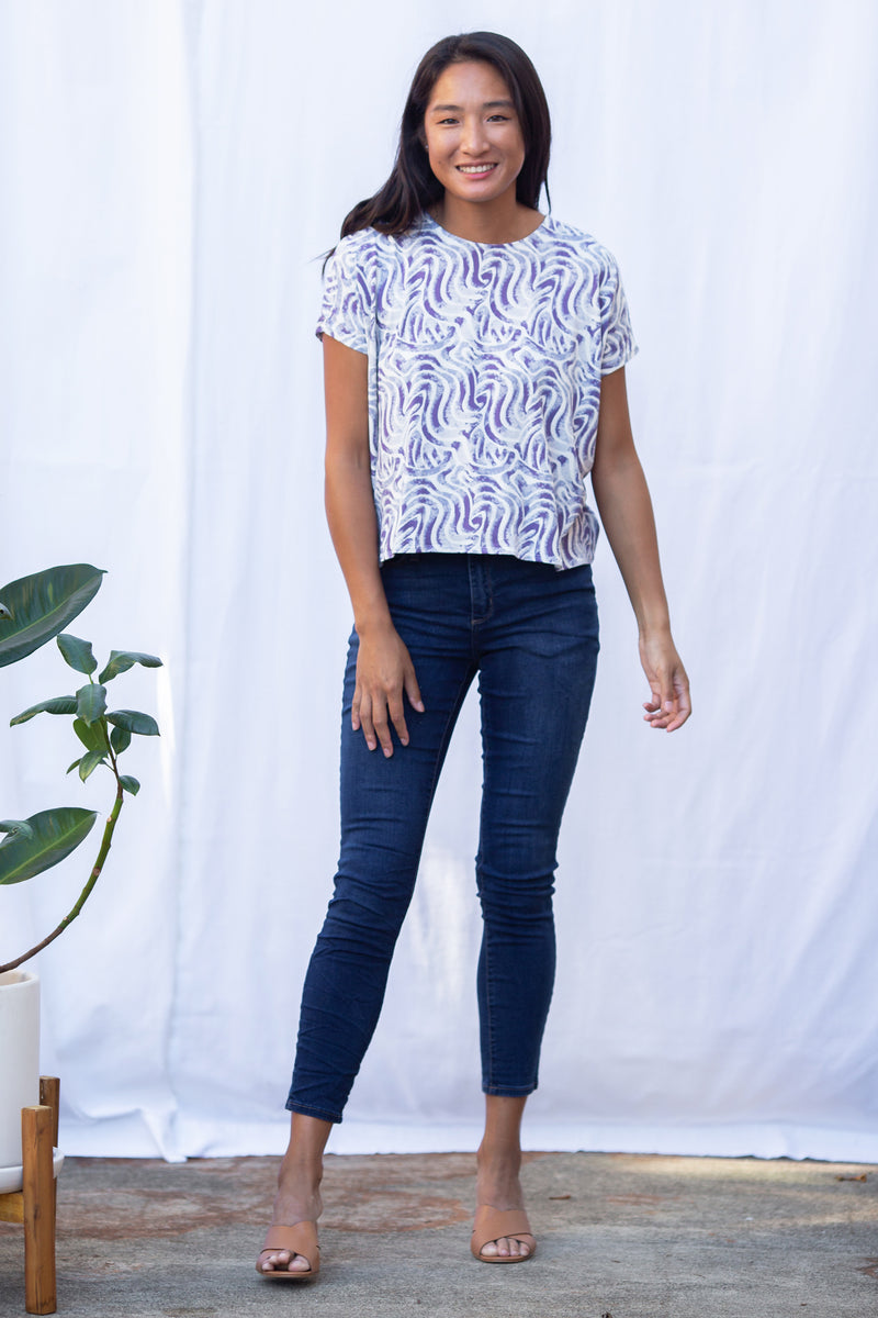 Alisa Box Pleat Top (Wandering Lavender)