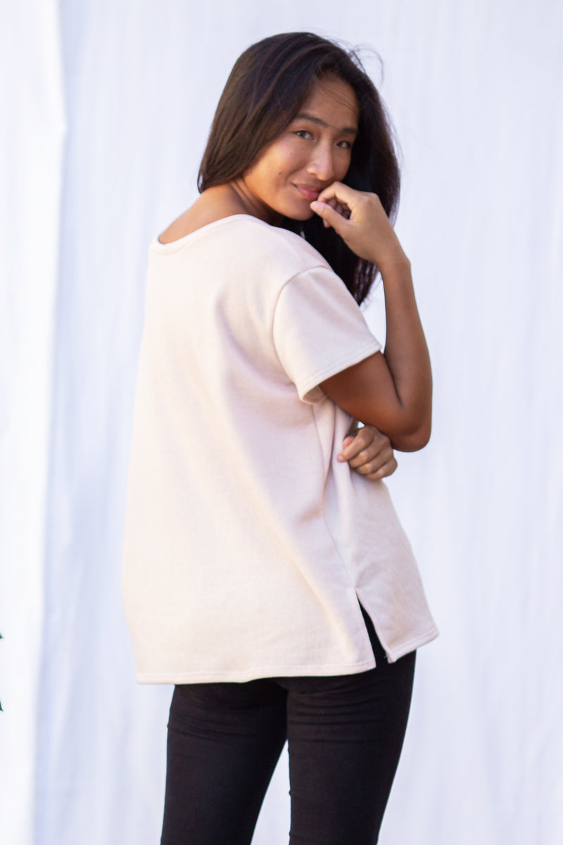 Asher Fleece Tee (Blush)