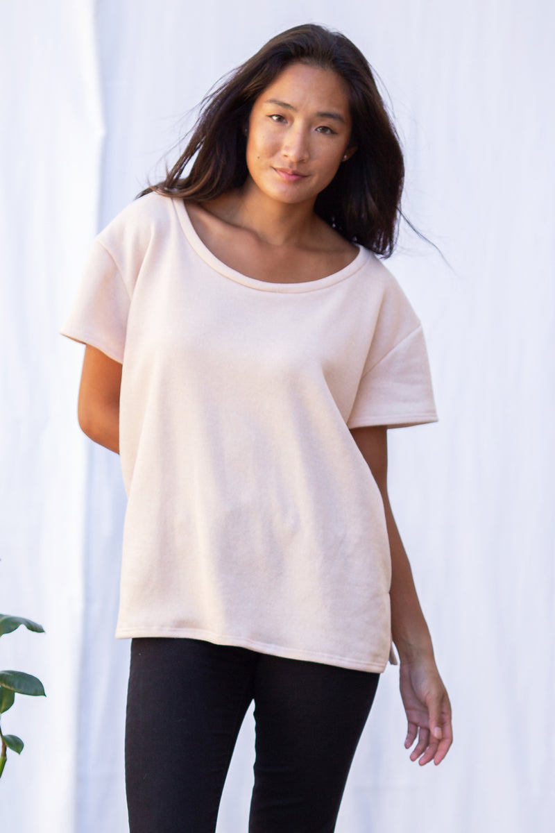 Asher Fleece Tee (Blush)