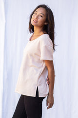 Asher Fleece Tee (Blush)